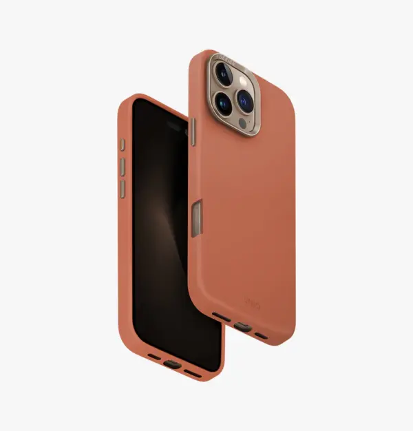 UNIQ LYDEN (VEGAN LEATHER) PROTECTIVE LEATHERETTE CASE WITH ALUMINIUM CAMERA BEZEL FOR 2024 IPHONE 16 PRO | TERRACOTTA